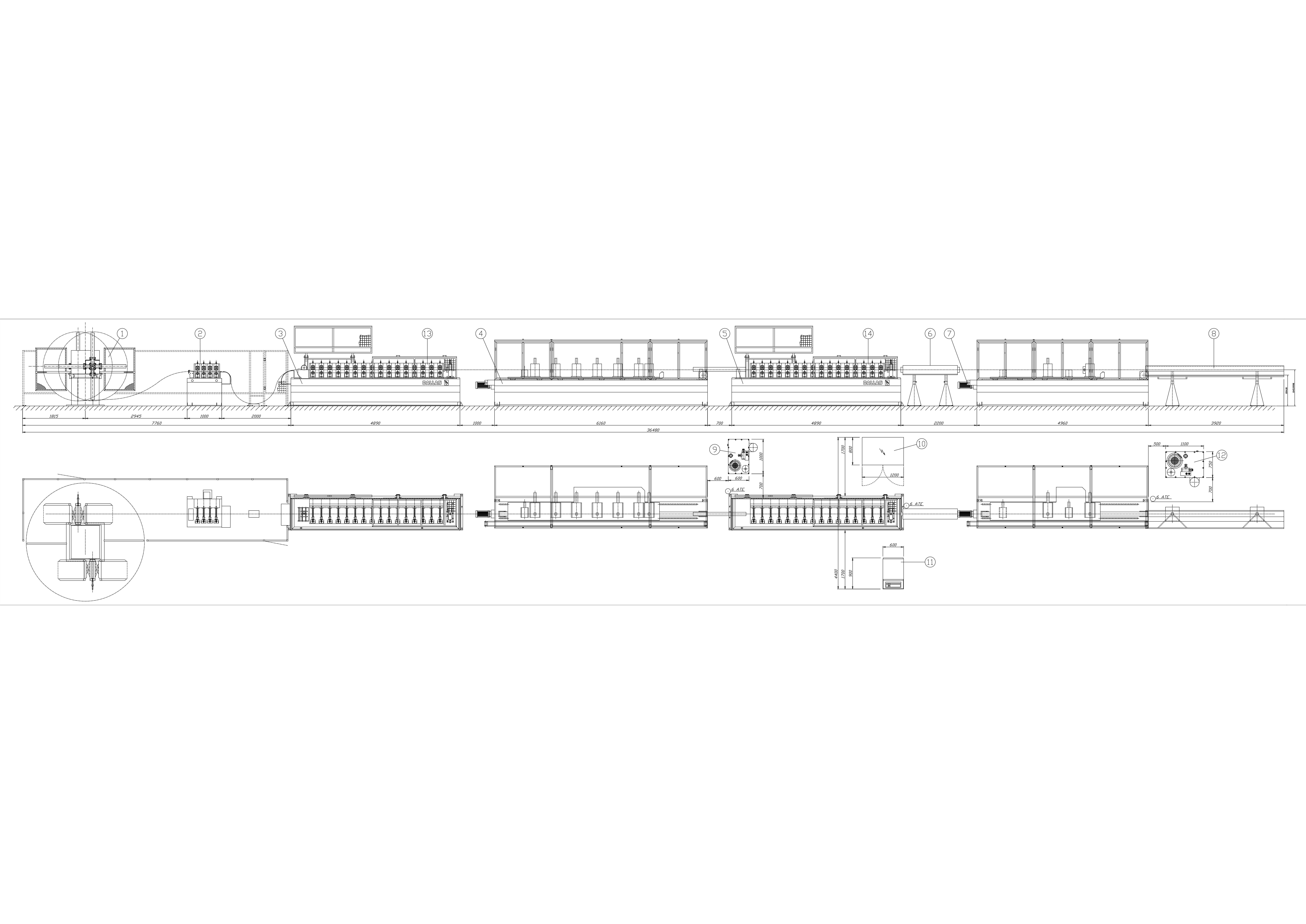 Профилегибочная машина для потолочных прутков UT FUT UDT с Т-образной решеткой